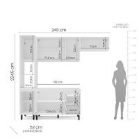 Cozinha Modulada 4 Peças sem Pia Amara Politorno Móveis