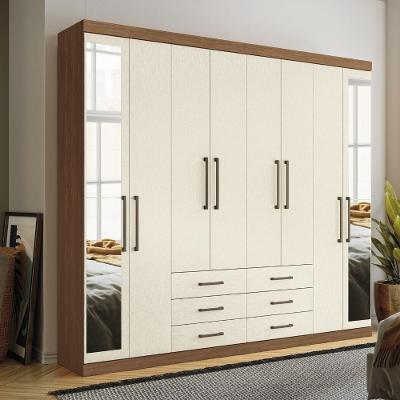 Guarda Roupa Casal com Espelho 8 Portas 6 Gavetas Master Santos Andirá