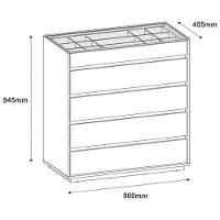 Cômoda 5 Gavetas Belize Casa D - 4