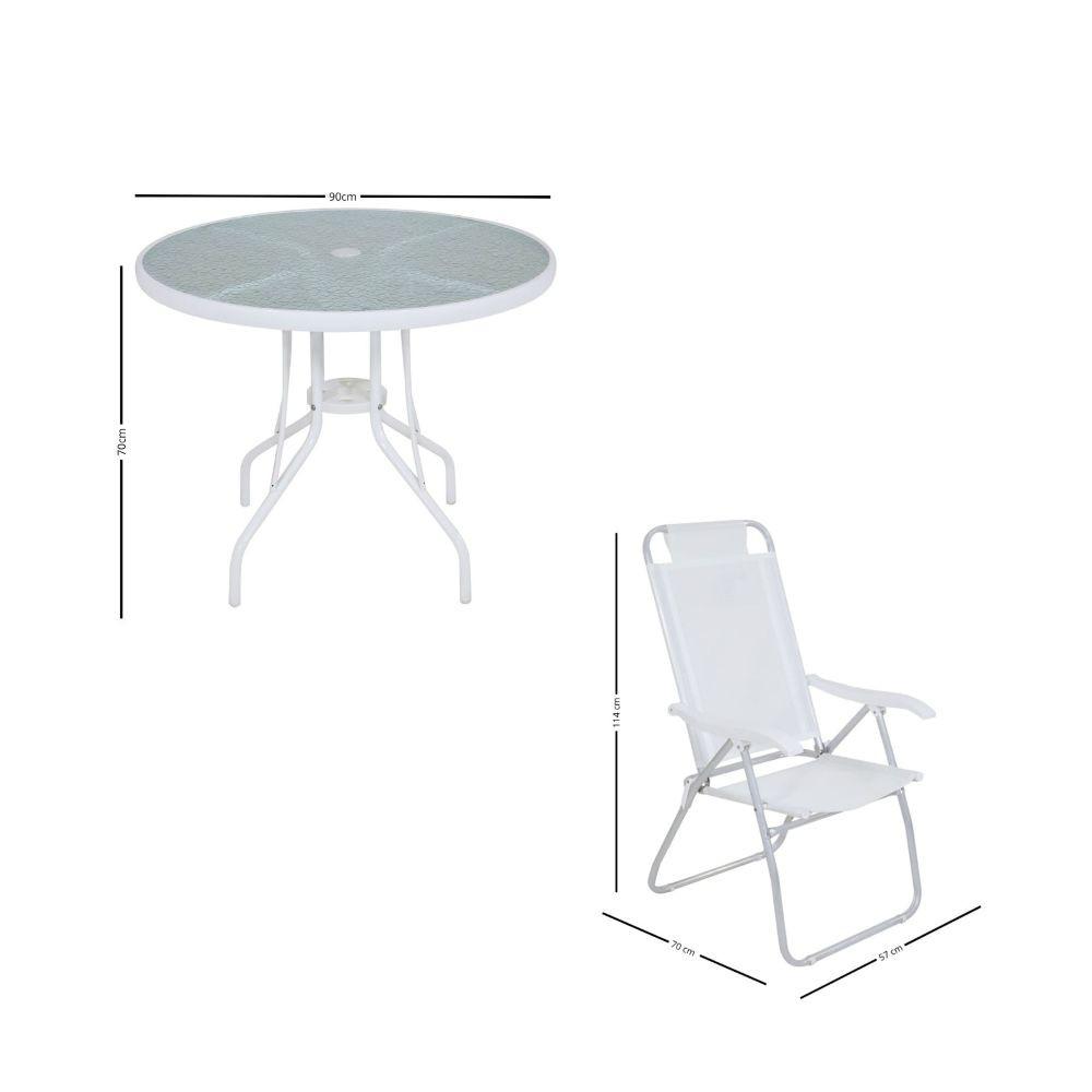 Conjunto para Jardim Mesa com Tampo de Vidro e 4 Cadeiras e Ombrellone Noronha Bel - 4