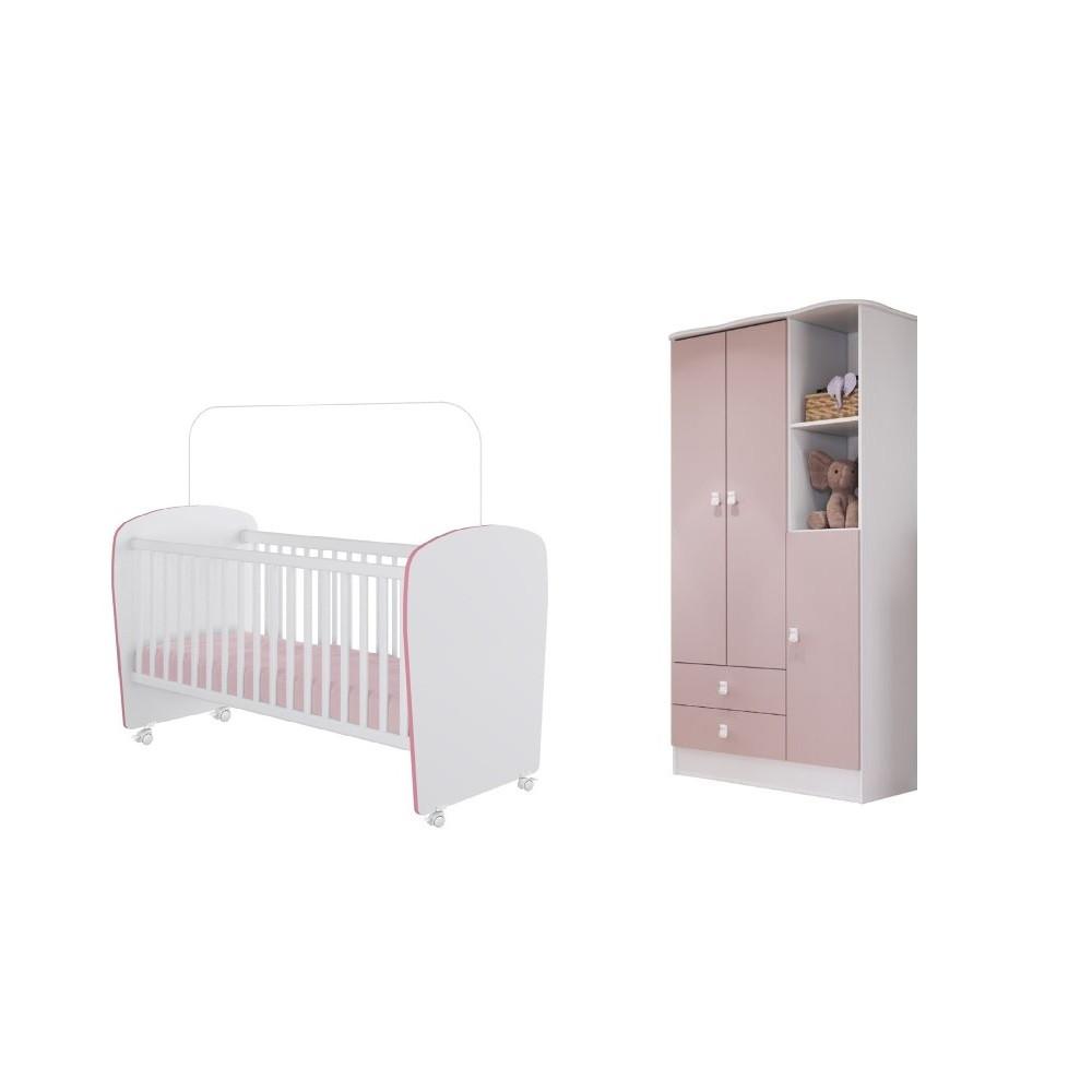 Quarto de Bebê Berço e Guarda Roupa 3 Portas Tedy Percasa - 2