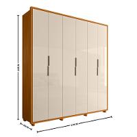 Guarda Roupa Casal 6 Portas com Pés Em MDF Matisse Madetec
