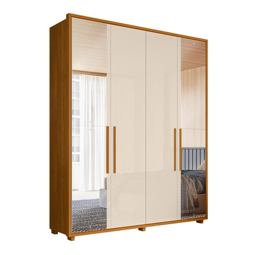 Guarda Roupa Casal com Espelho 4 Portas e Pés Em MDF Greco Madetec - 2