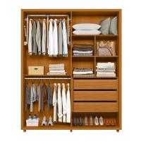 Guarda Roupa Casal com Espelho 4 Portas e Pés Em MDF Greco Madetec - 3