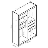 Guarda Roupa Solteiro com Espelho 2 Portas de Correr Em MDF Royale Gelius - 4