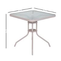 Mesa para Jardim com Tampo de Vidro Quadrada Petrópolis Bel - 3
