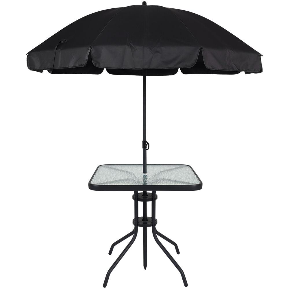 Conjunto para Jardim Mesa com Tampo de Vidro e 4 Cadeiras e Ombrellone Petrópolis Bel - 3
