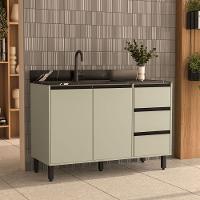 Balcão de Pia 2 Portas 3 Gavetas sem Tampo Koya Politorno Móveis - 1