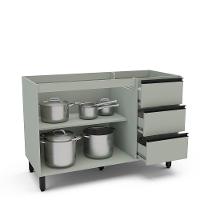 Balcão de Pia 2 Portas 3 Gavetas sem Tampo Koya Politorno Móveis - 3