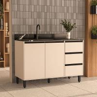 Balcão de Pia 2 Portas 3 Gavetas sem Tampo Koya Politorno Móveis - 1