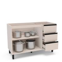 Balcão de Pia 2 Portas 3 Gavetas sem Tampo Koya Politorno Móveis - 5