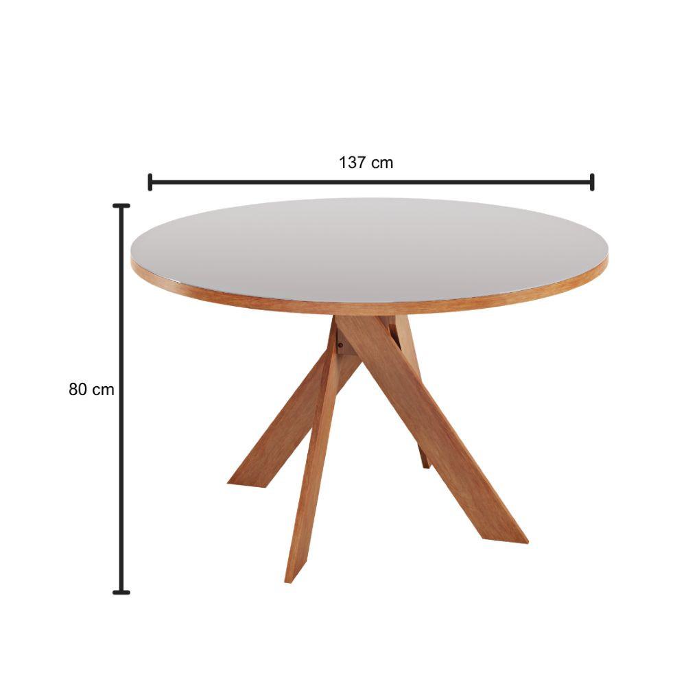 Conjunto Sala de Jantar Mesa Mônaco 137cm 6 Poltronas Grecia Madetal - 7