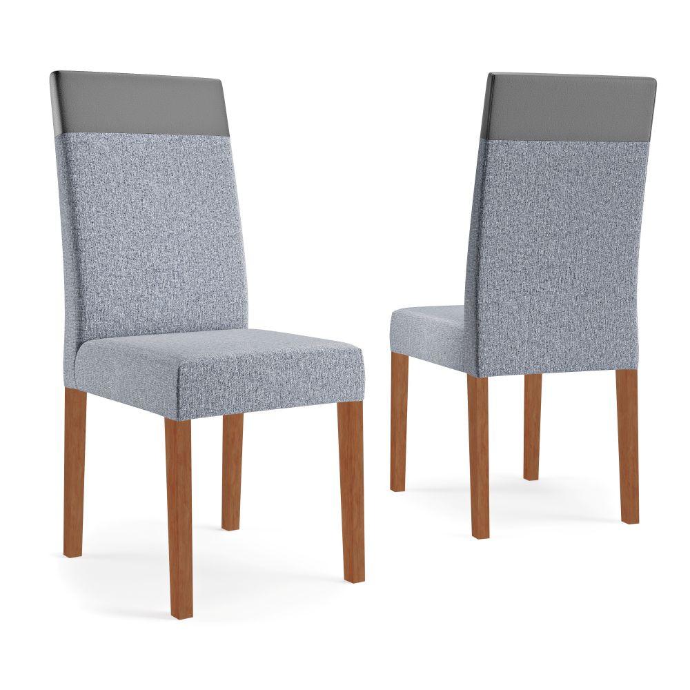 Conjunto Sala de Jantar Mesa 120cm Tampo com Vidro Dubai 4 Cadeiras Paris Madetal - 3