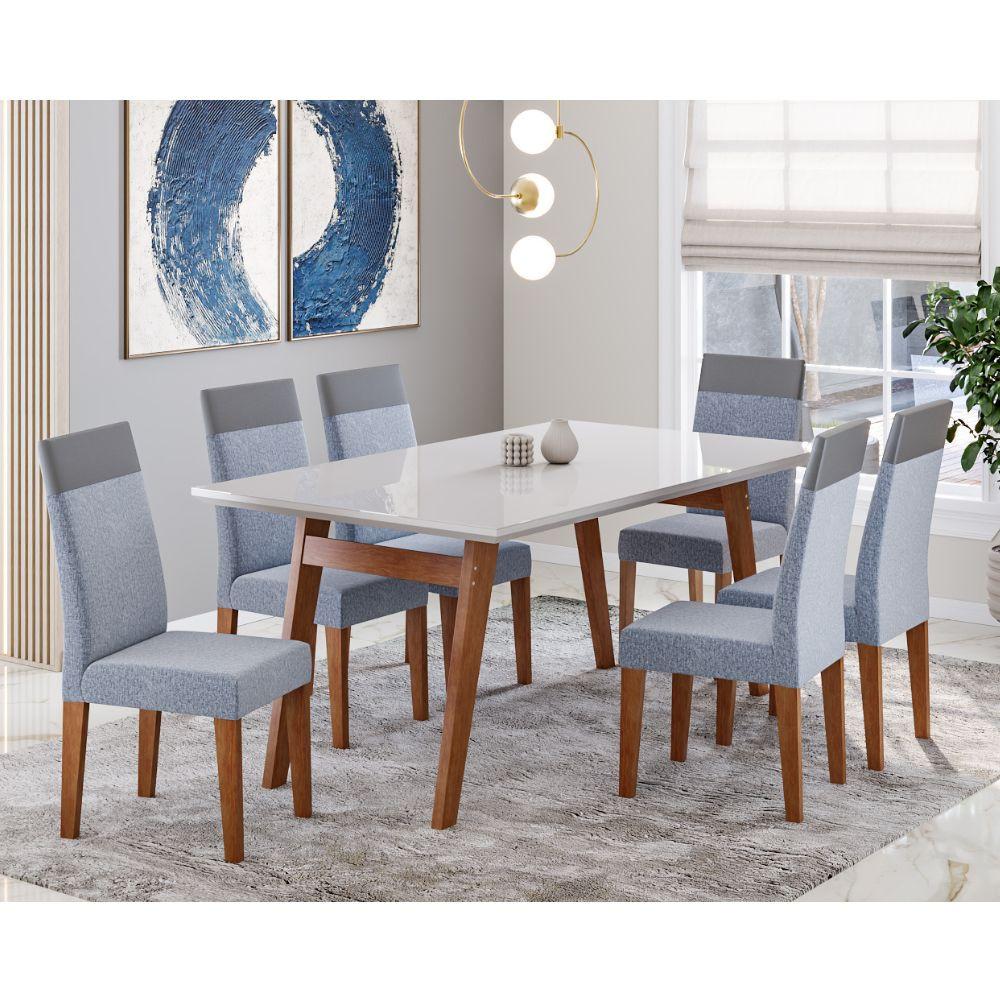 Conjunto Sala de Jantar Mesa Onix 154cm e 6 Cadeiras Paris Madetal - 1