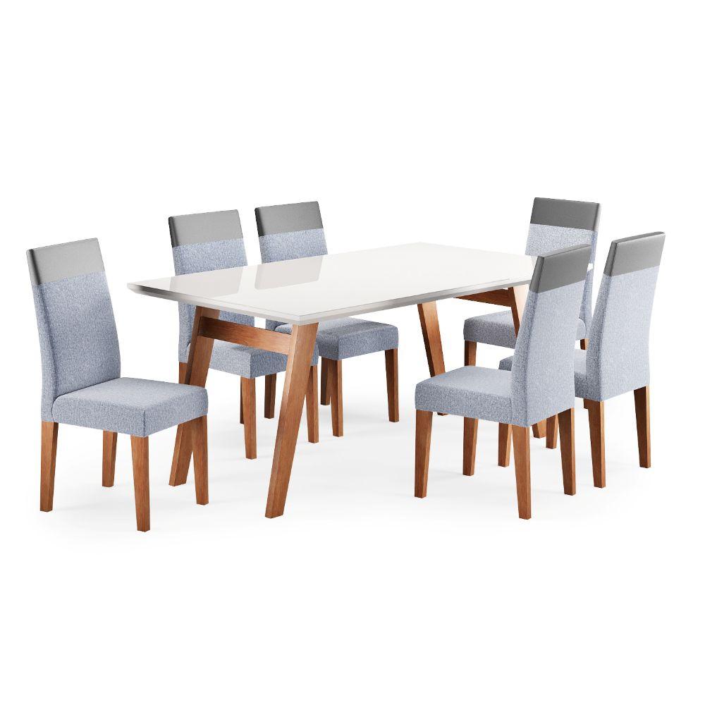 Conjunto Sala de Jantar Mesa Onix 154cm e 6 Cadeiras Paris Madetal - 2