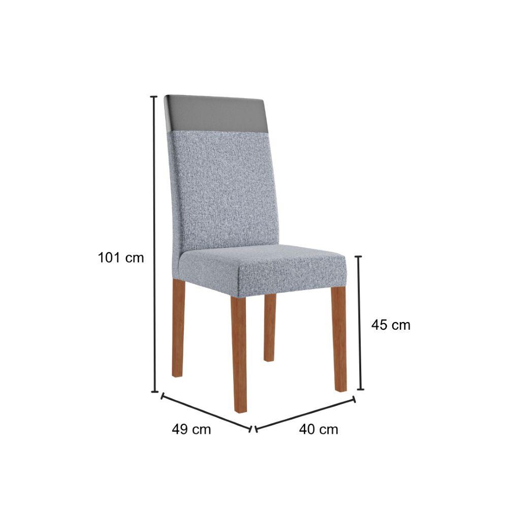 Conjunto Sala de Jantar Mesa Onix 154cm e 6 Cadeiras Paris Madetal - 3