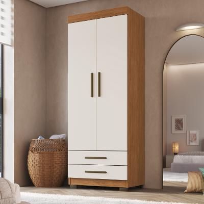 Guarda Roupa Solteiro 2 Portas 2 Gavetas com Pés Portugal Faimec