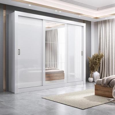 Guarda Roupa Casal com Espelho 3 Portas de Correr City Maxel