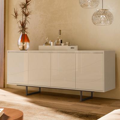 Aparador Buffet com bandeja de vidro 4 Portas com Pés de Metal Serra do Mar Artely