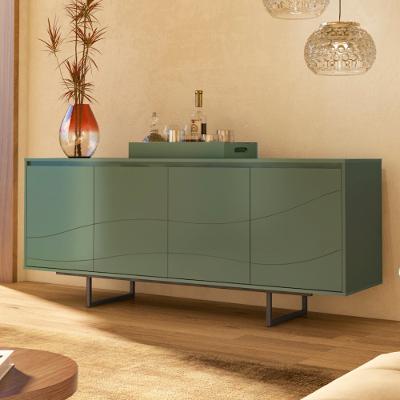 Aparador Buffet com bandeja de vidro 4 Portas com Pés de Metal Serra do Mar Artely