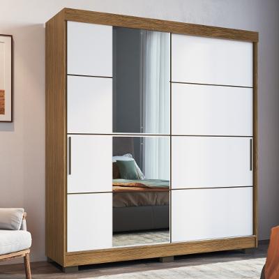 Guarda Roupa Casal com Espelho 2 Portas de Correr e Pés Toronto Faimec