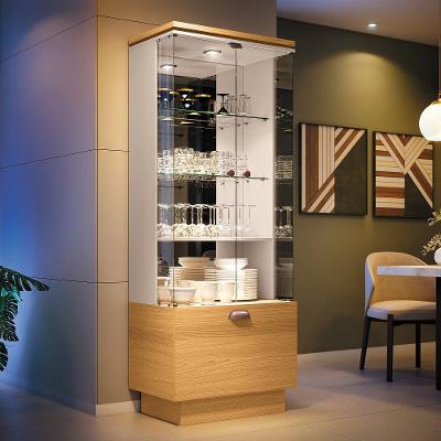 Cristaleira 2 Portas de Vidro 1 Gaveta Aura HB Móveis