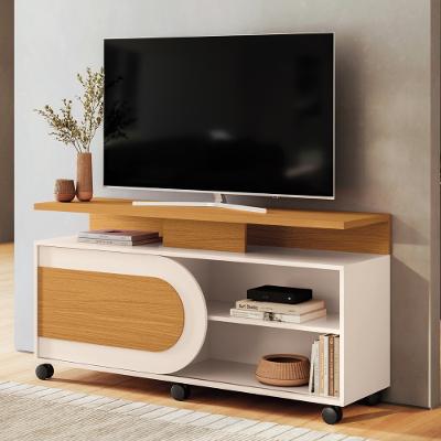 Rack para TV até 55 Polegadas 1 Porta de Correr com Rodízios Órbis HB Móveis