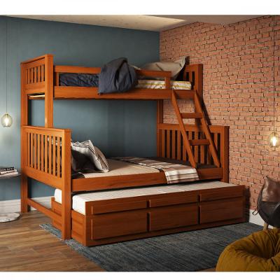 Treliche com Cama de Casal 3 Gavetas Madeira Maciça Saraiva