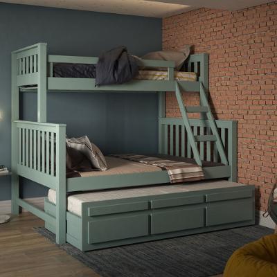 Treliche com Cama de Casal 3 Gavetas Madeira Maciça Saraiva