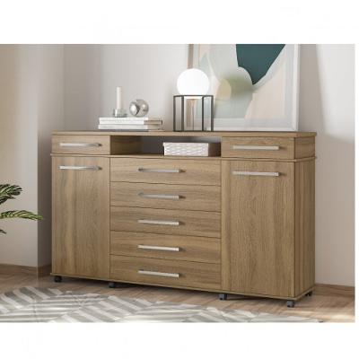 Cômoda 7 Gavetas 2 Portas com Rodízios London Demóbile