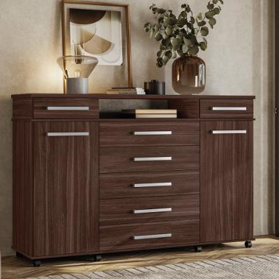 Cômoda 7 Gavetas 2 Portas com Rodízios London Demóbile