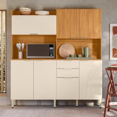 Cozinha Compacta 7 Portas 2 Gavetas com Tampo Pitaya Demóbile