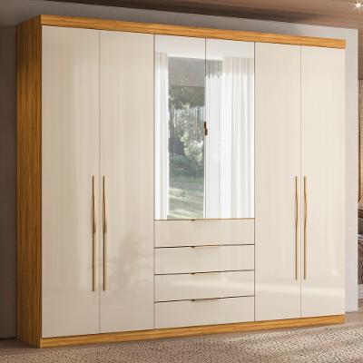 Guarda Roupa Casal com Espelho 6 Portas 4 Gavetas Giardino Demóbile