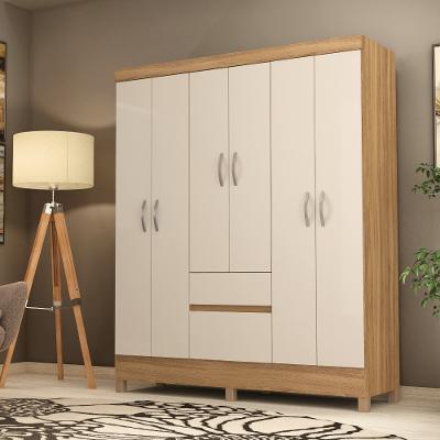 Guarda Roupa Casal com Pés 6 Portas 2 Gavetas Flash II Demóbile
