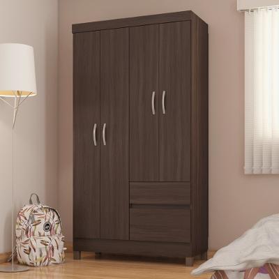 Guarda Roupa Solteiro com Pés 4 Portas 2 Gavetas Lotus Demóbile