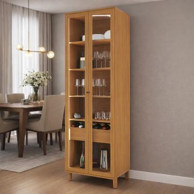 Cristaleira com LED e Vidro Incolor 2 Portas Damasco Indekes