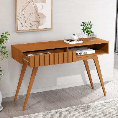 Aparador Ripado 1 Gaveta com Pés Em MDF Açaí JB Móveis