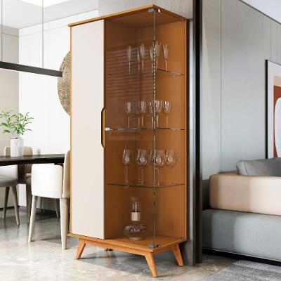 Cristaleira com Vidro 2 Portas e Pés Em MDF Tucuma JB Móveis