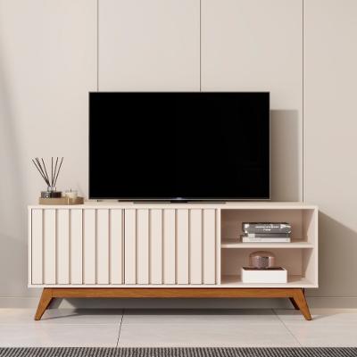 Rack Ripado para TV até 60 Polegadas 2 Portas com Pés em MDF Açaí 1,4 JB Móveis