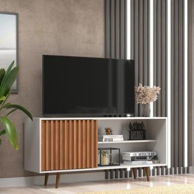 Rack Ripado para TV até 55 Polegadas 1 Porta de Correr com Pés San Diego J Carvalho