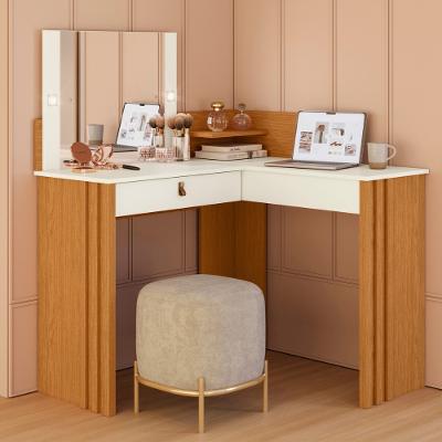 Penteadeira Camarim Ripada com Espelho e LED 1 Gaveta Glow Albatroz