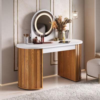 Penteadeira Camarim com Espelho Led e 1 Gaveta Glamour Artany