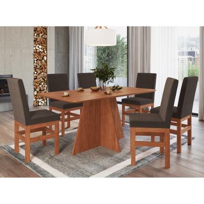 Conjunto Sala de Jantar Mesa 160cm e 6 Cadeiras Joli 147/14 Móveis Zamarchi