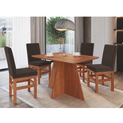 Conjunto Sala de Jantar Mesa 120cm e 4 Cadeiras Joli 150/14 Móveis Zamarchi