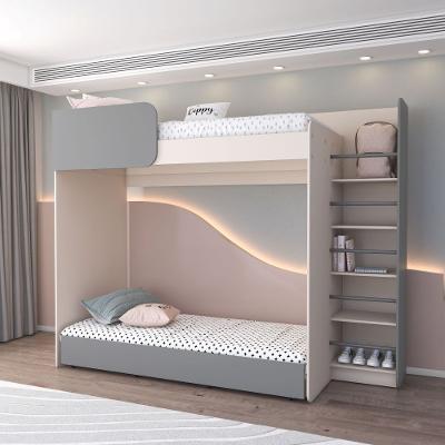 Cama alta infantil juvenil com escada e cama auxiliar Helena Mobikasa