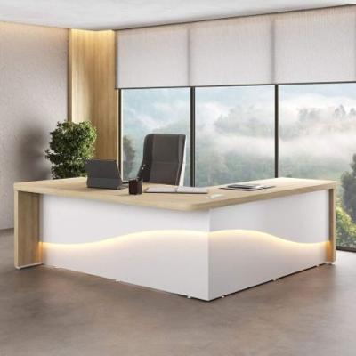 Mesa para Escritório Angular Lado Esquerdo 2 Portas 3 Gavetas Tamburato Supreme Artany