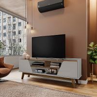 Rack para TV até 65 Polegadas 2 Portas com Pés de Madeira Turim Bechara - 1