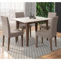 Conjunto Sala de Jantar Mesa 120cm Kate 4 Cadeiras Josi Poliman - 1
