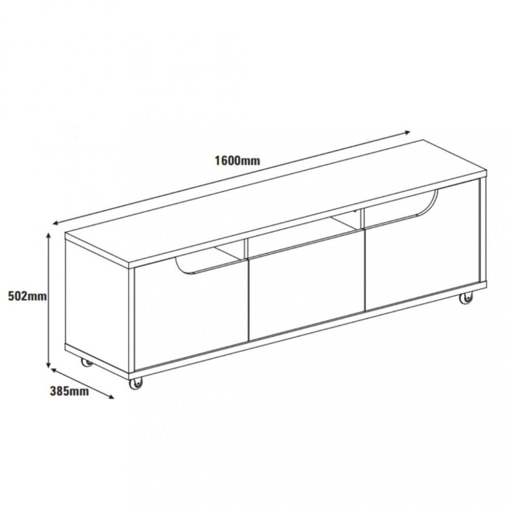 Rack para TV Até 60 Polegadas 2 Portas 1 Gaveta Jersey Casa D - 4