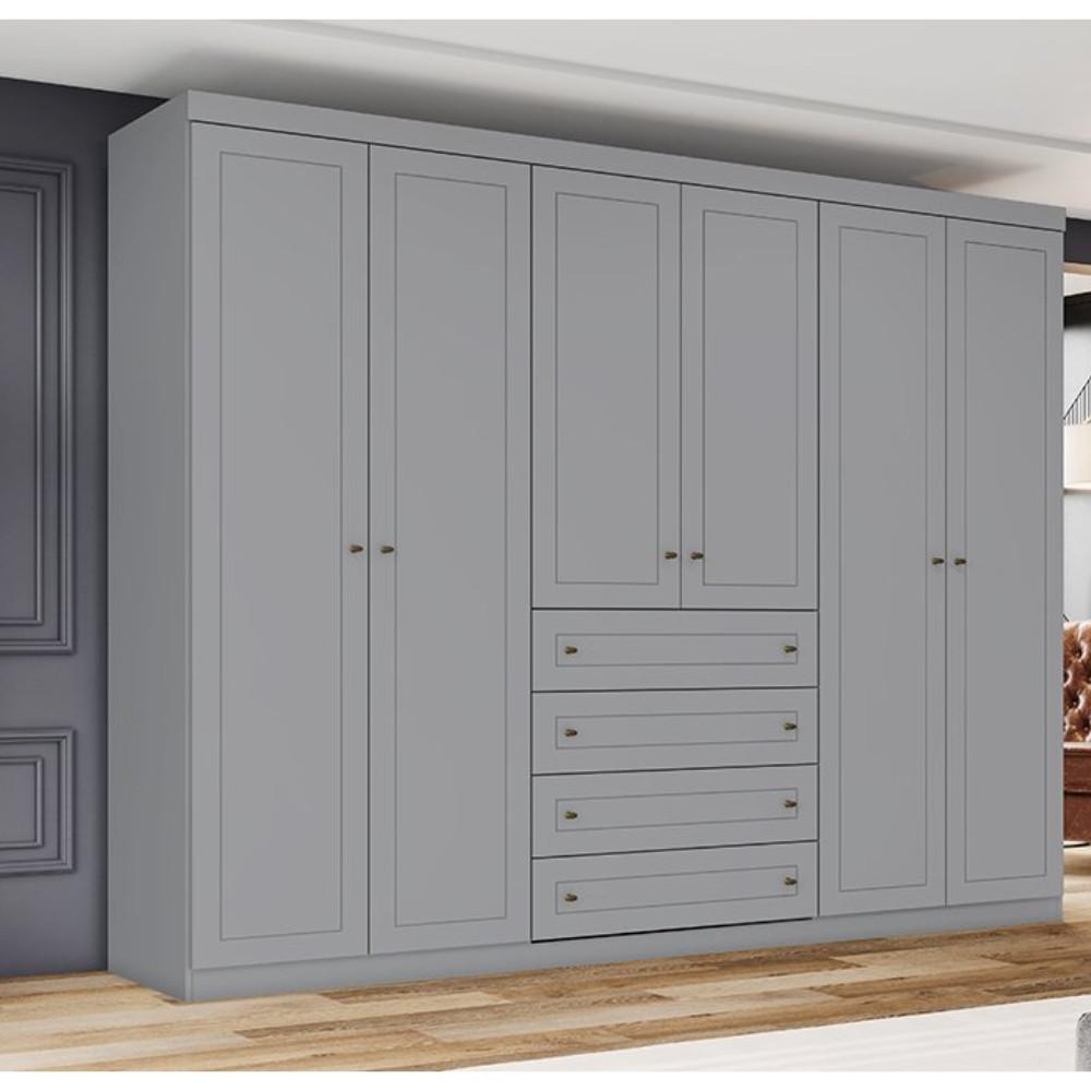 Guarda Roupa Casal 6 Portas 4 Gavetas Americano Henn - 1